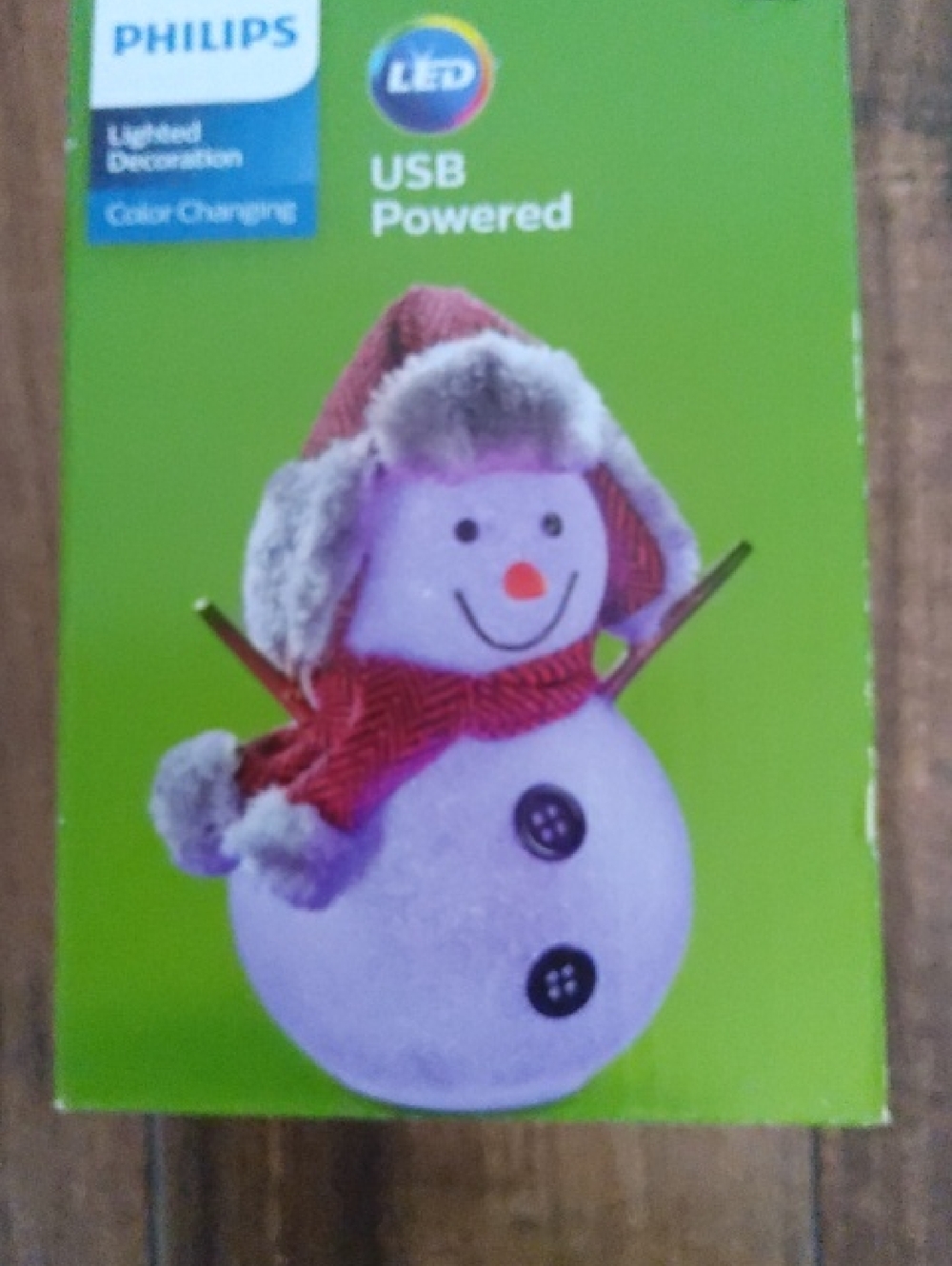 PHILIPS💥New💥 USB Powered 2 Color Changing Snowmen - Picture 3 of 4